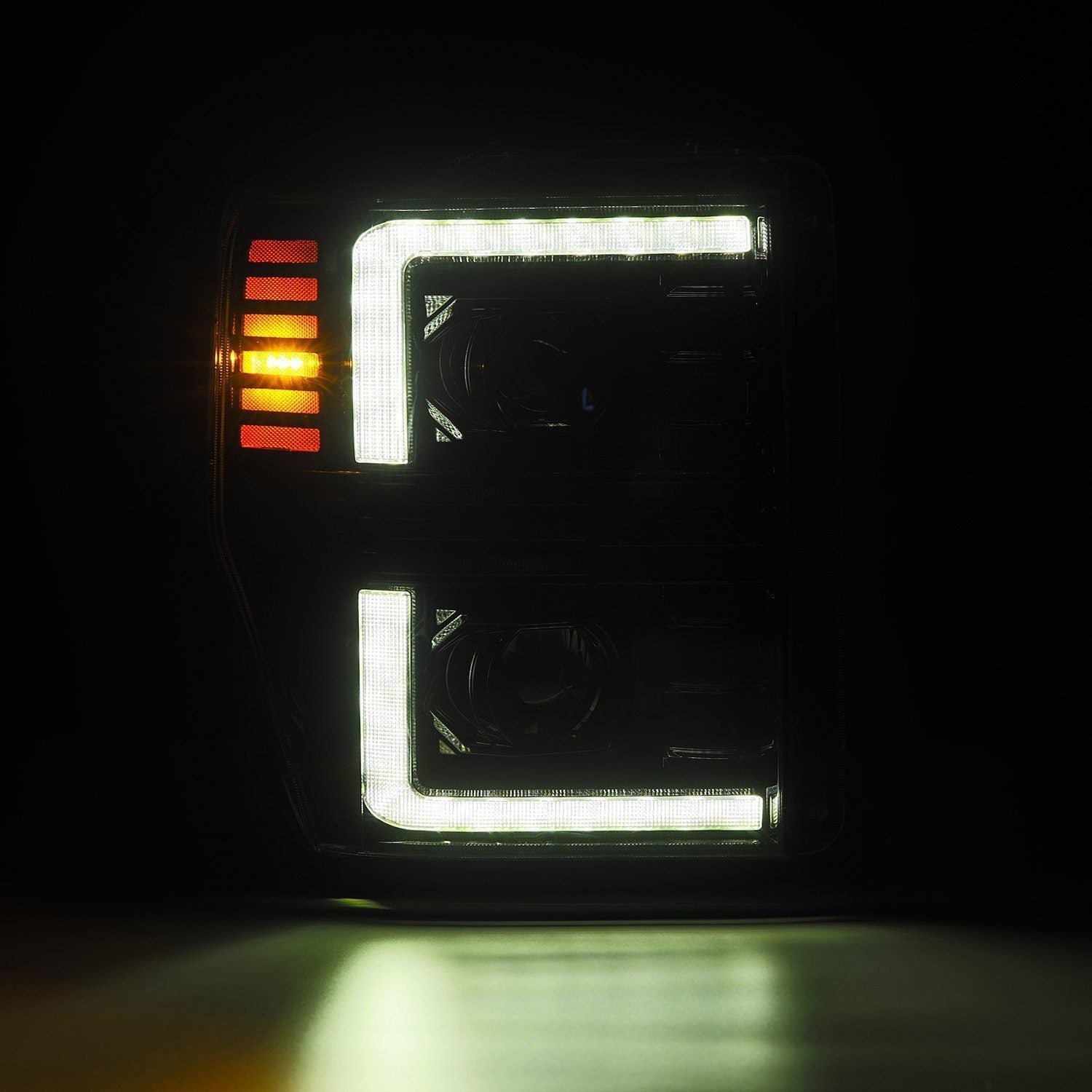 08-10 Ford Super Duty/Excursion PRO-Series Halogen Projector Headlights Alpha-Black | AlphaRex