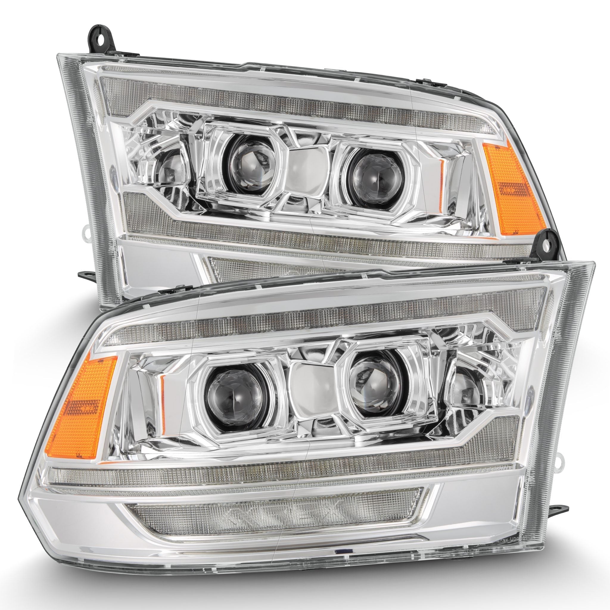 09-18 Ram Truck (MK II 5th Gen 2500 Style) LUXX-Series LED Projector Headlights Chrome | AlphaRex
