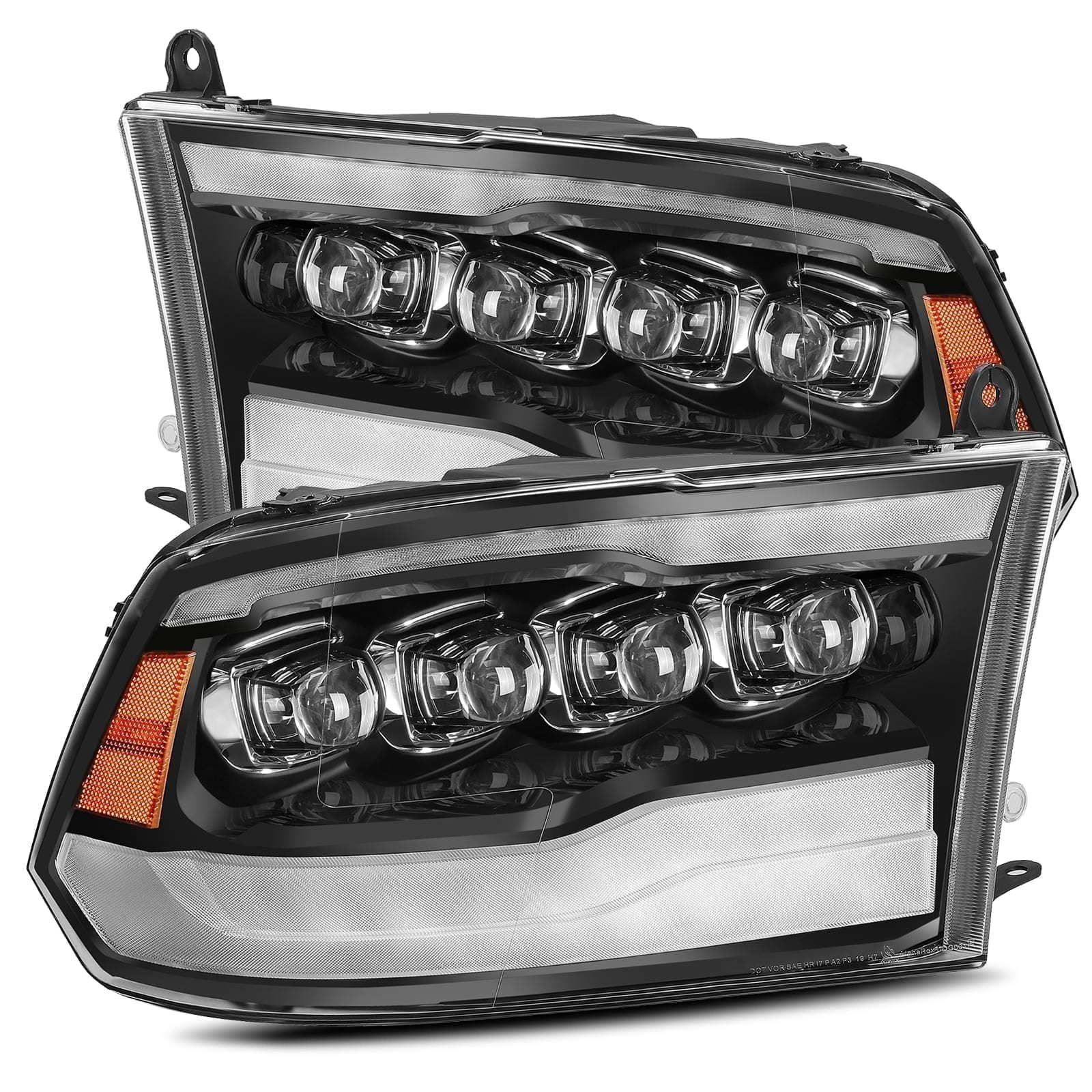 09-18 Ram Truck NOVA-Series LED Projector Headlights Jet Black | AlphaRex