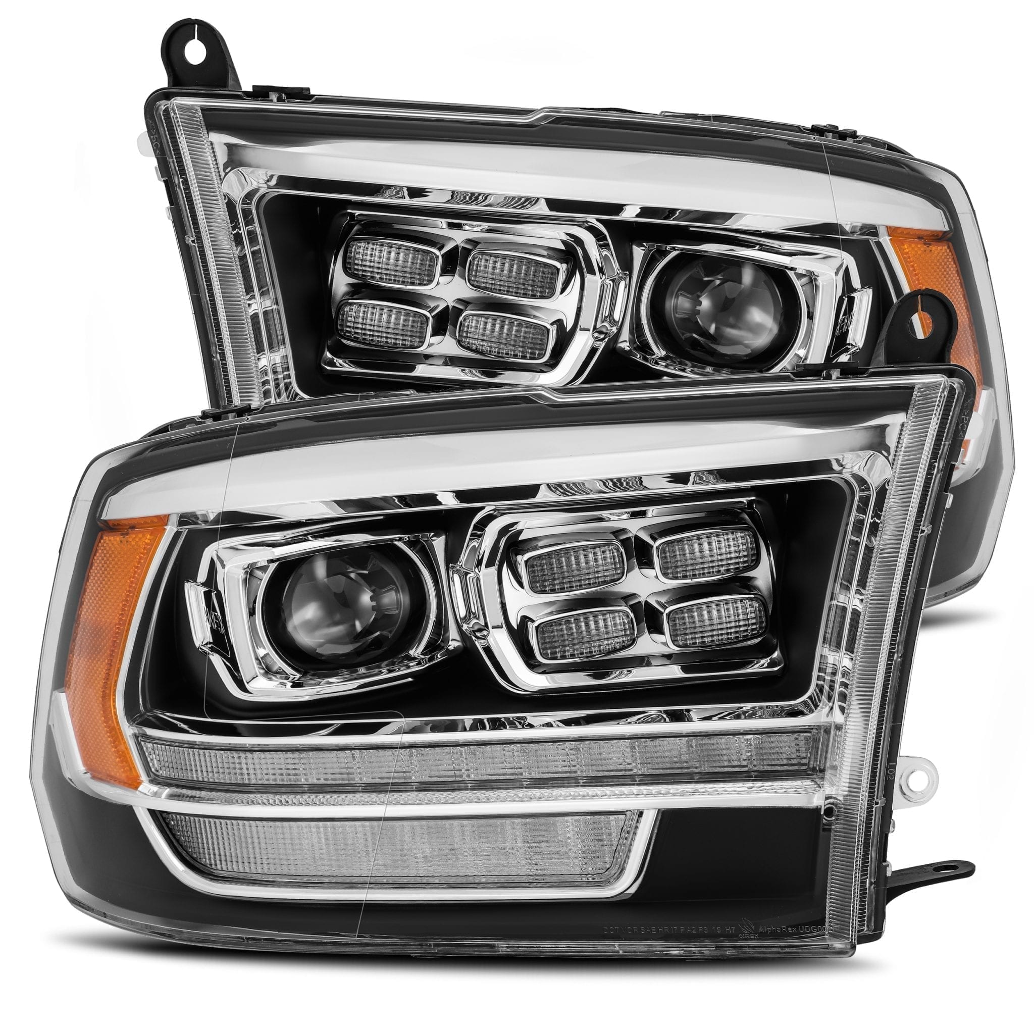 09-18 Ram Truck PRO-Series (5th Gen 2500 Style) Projector Headlights Black | AlphaRex