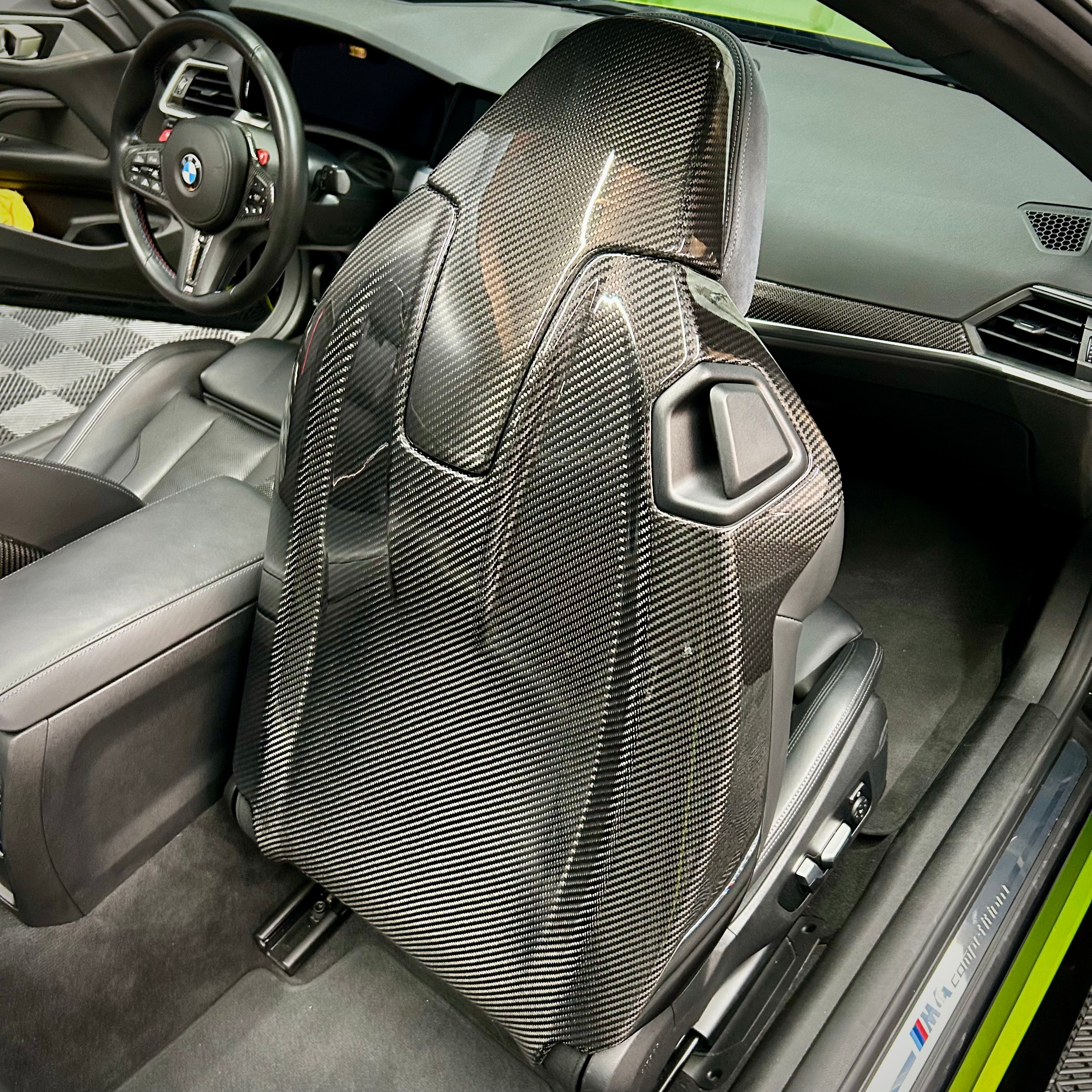 BMW G8X G80 G82 G83 M3 M4 Carbon Fiber Seat Back Covers (For Non Buckets)