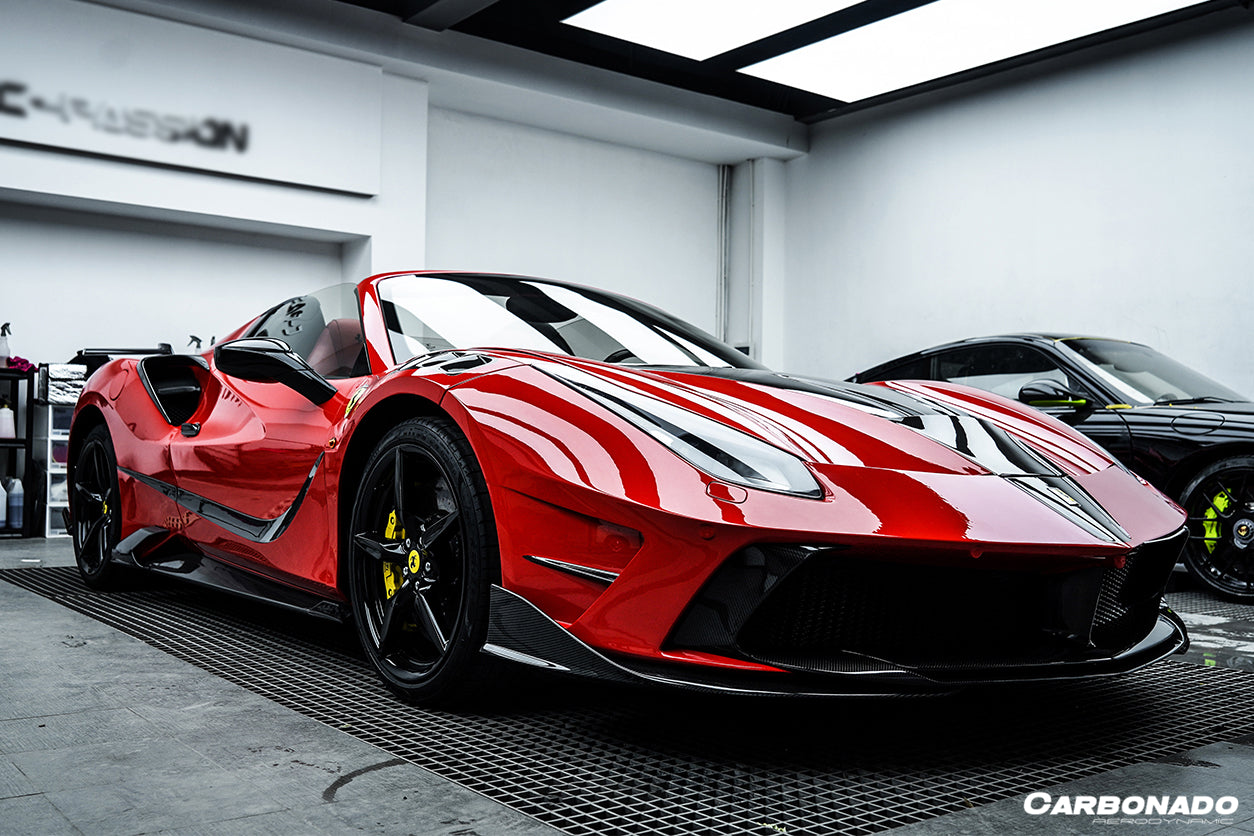 2015 - 2020 Ferrari 488 GTB & Spyder & F8 MSY Style Carbon Fiber Door Handle Cover