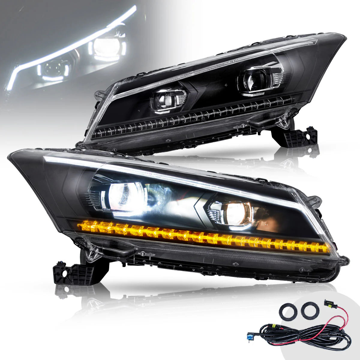 2008 - 2012 Honda Accord Sedan (Not For 2-Door Coupe) LED Headlights