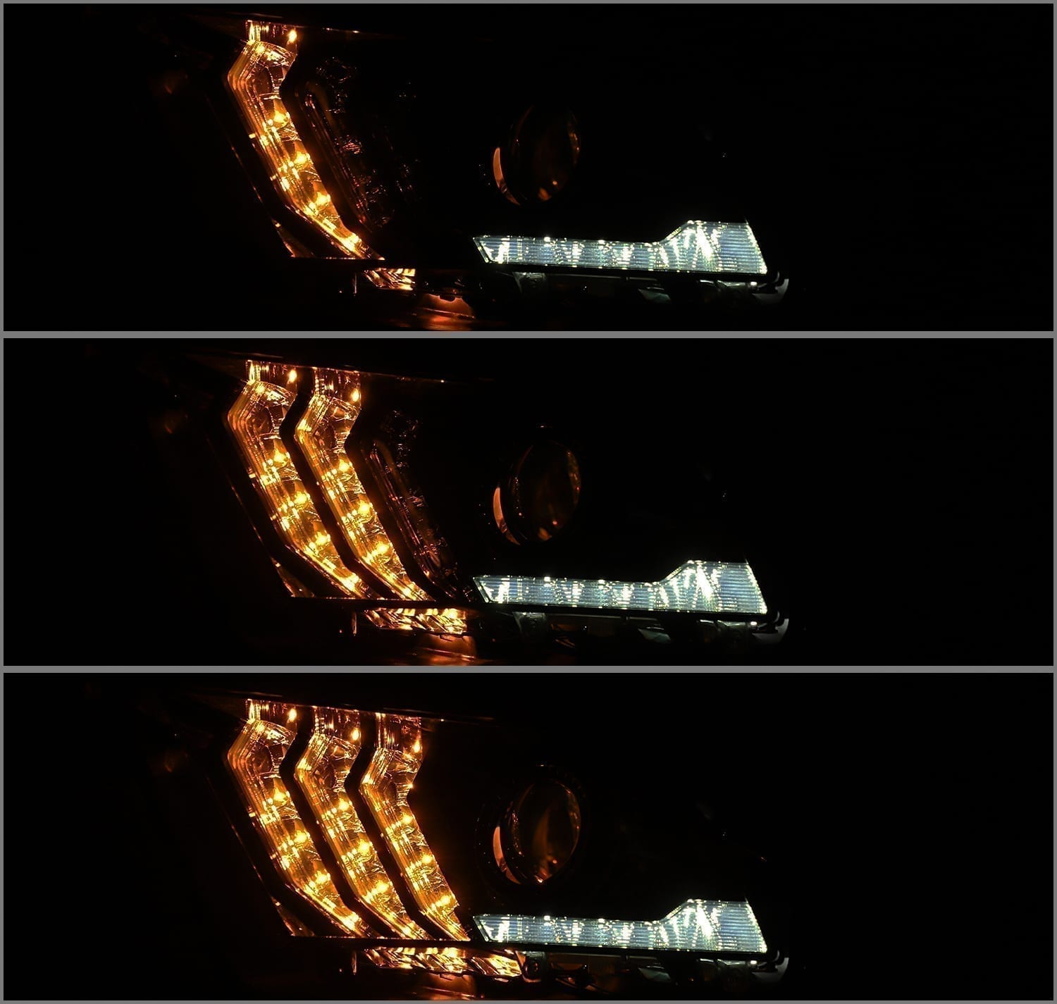 10-12 Ford Mustang LUXX-Series LED Projector Headlights Alpha-Black | AlphaRex