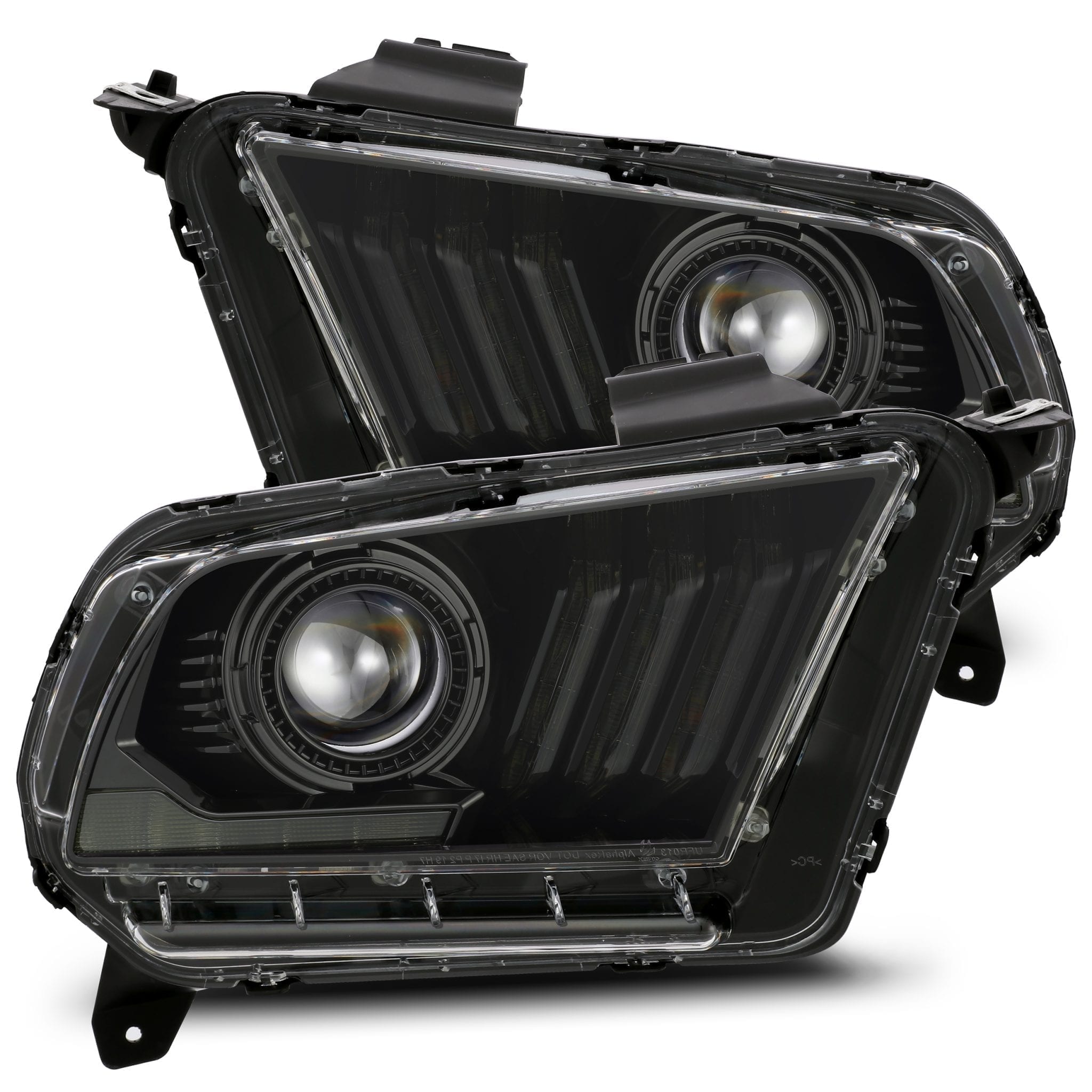 10-12 Ford Mustang LUXX-Series LED Projector Headlights Alpha-Black | AlphaRex