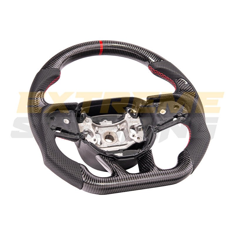 Dodge Challenger Carbon Fiber Steering Wheel Red Stitching Automatic 2015-Up