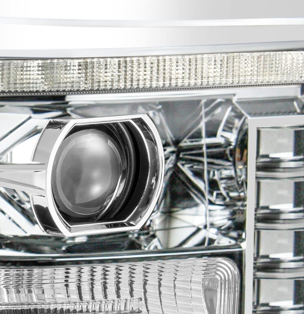 11-16 Ford Super Duty LUXX-Series LED Projector Headlights Chrome | AlphaRex