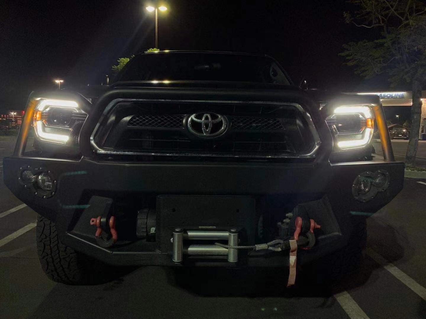 12-15 Toyota Tacoma LUXX-Series LED Projector Headlights Alpha-Black | AlphaRex
