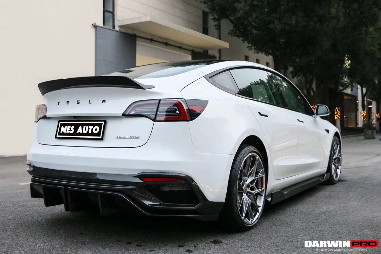 2017 - 2021 Tesla Model 3 IMP Performance Carbon Fiber Side Skirts Under Board