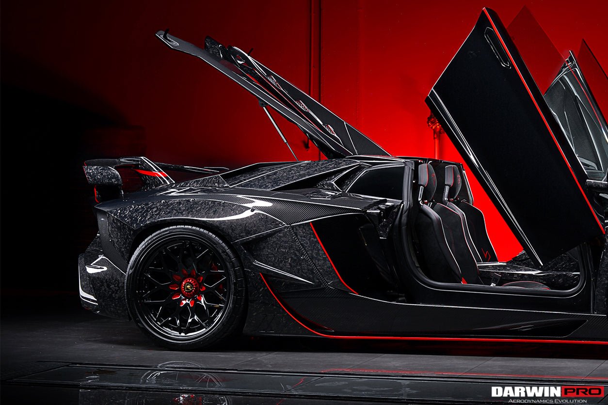 2011 - 2016 Lamborghini Aventador LP700 Coupe & Roadster BKSS Style Carbon Fiber Rear Side Scoops