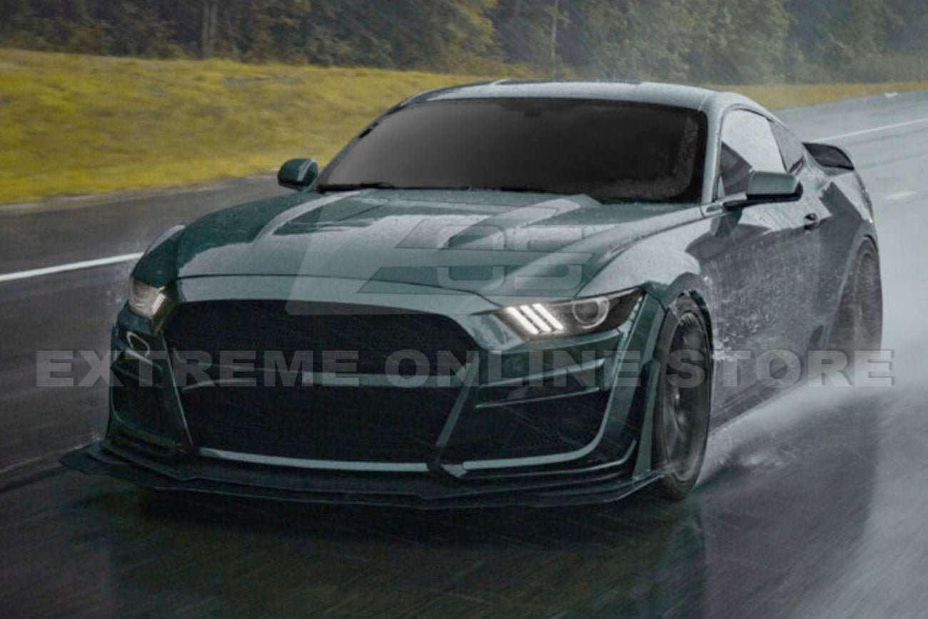 Ford Mustang S550 GT500 Style Conversion Full Body Kit Front Bumper Side Skirts High Wing 2015-2023