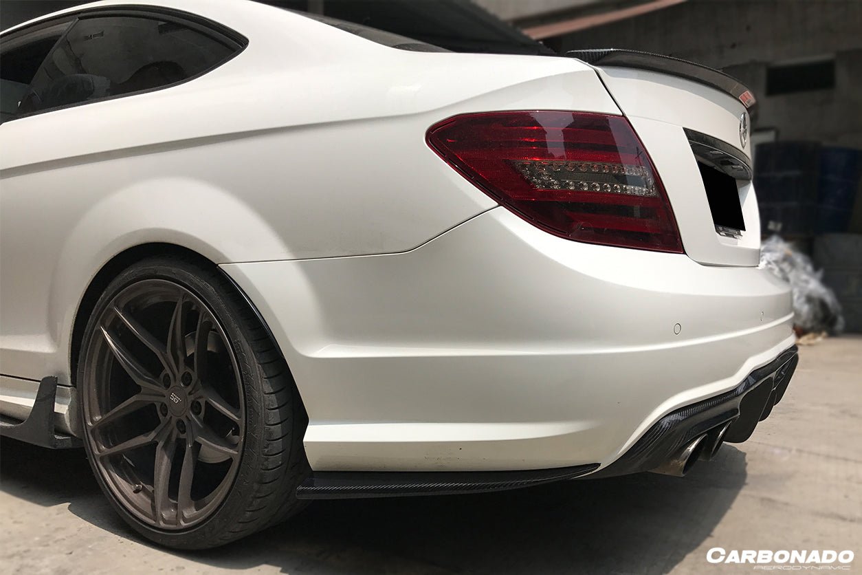 2012 - 2014 Mercedes Benz W204 C63 AMG RZS Style Carbon Fiber Rear Bumper Caps