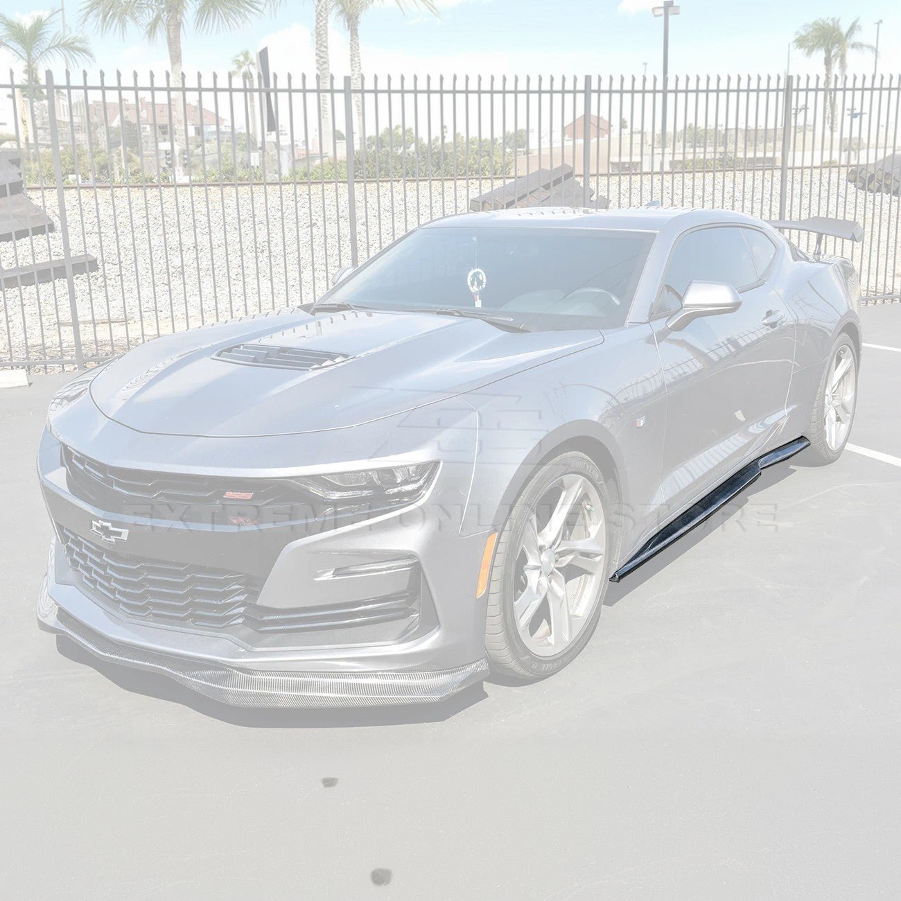 Chevrolet Camaro 6th Gen T6 Style Gloss Black Carbon Fiber Side Skirts 2019-2024