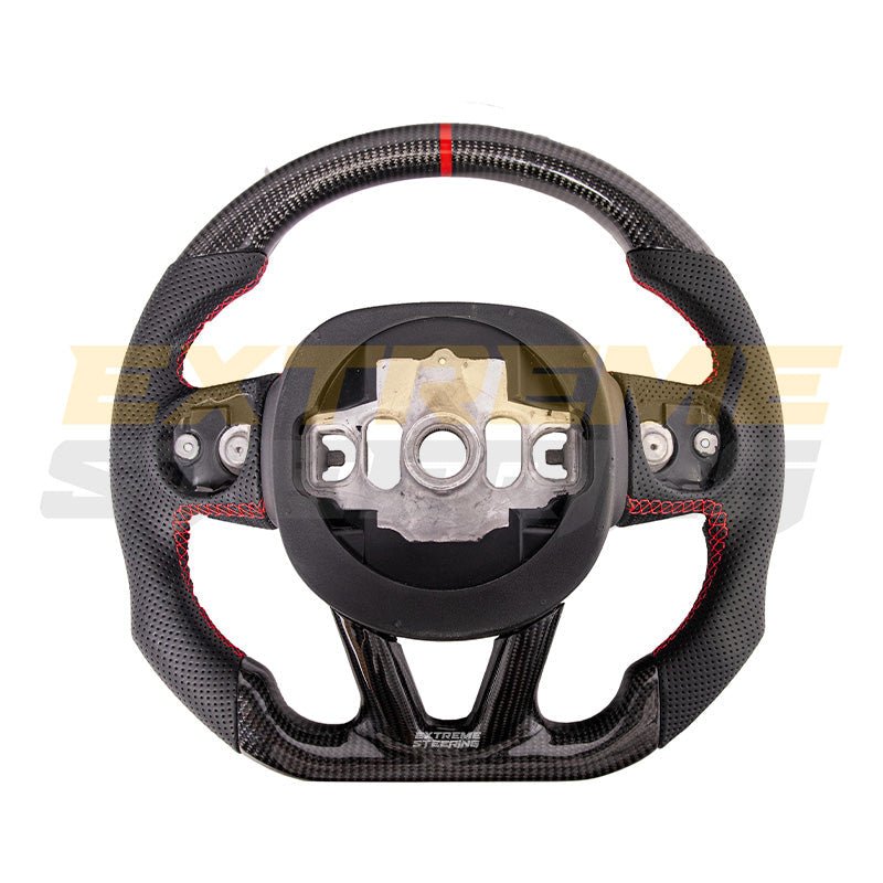 Dodge Challenger Carbon Fiber Steering Wheel Red Stitching Automatic 2015-Up