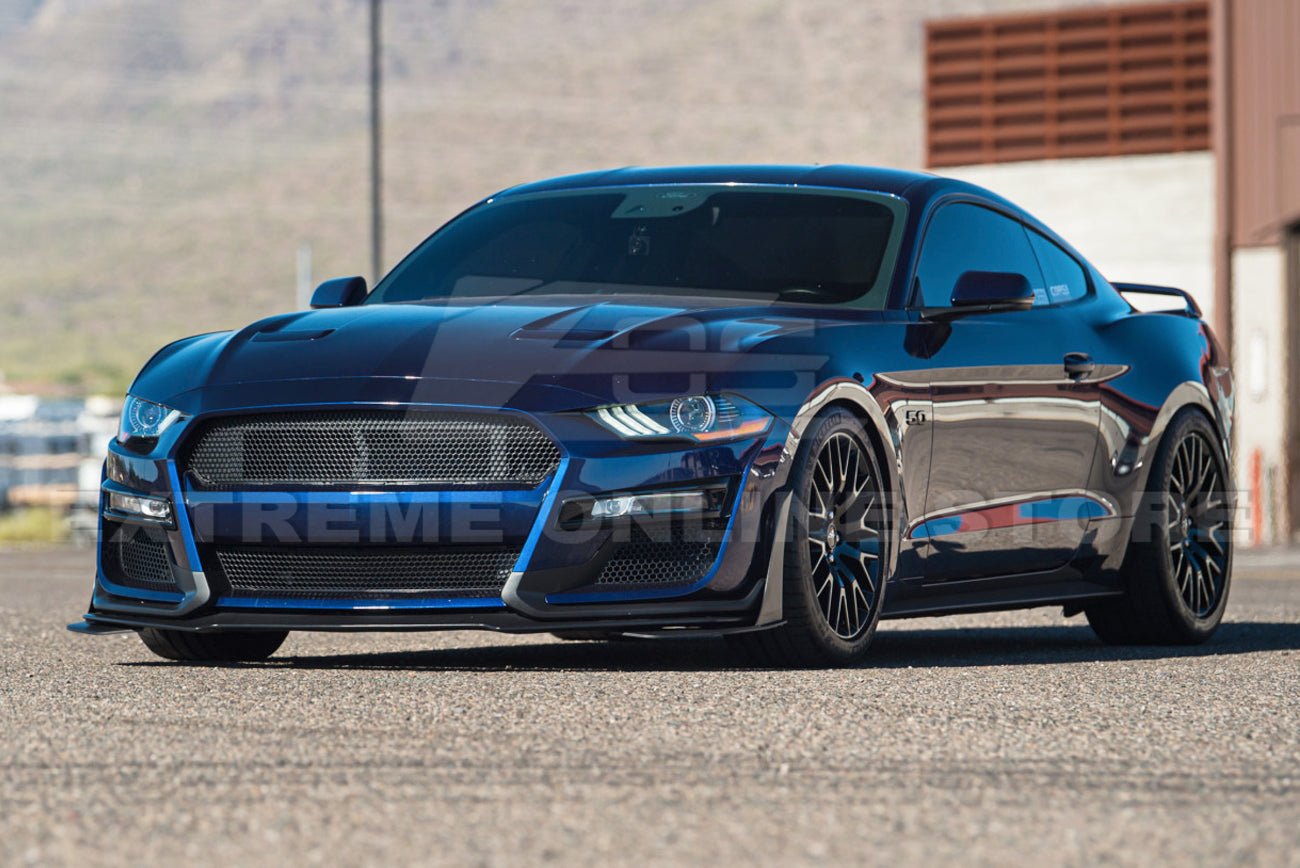Ford Mustang S550 GT500 Style Conversion Full Body Kit Front Bumper Side Skirts High Wing 2015-2023