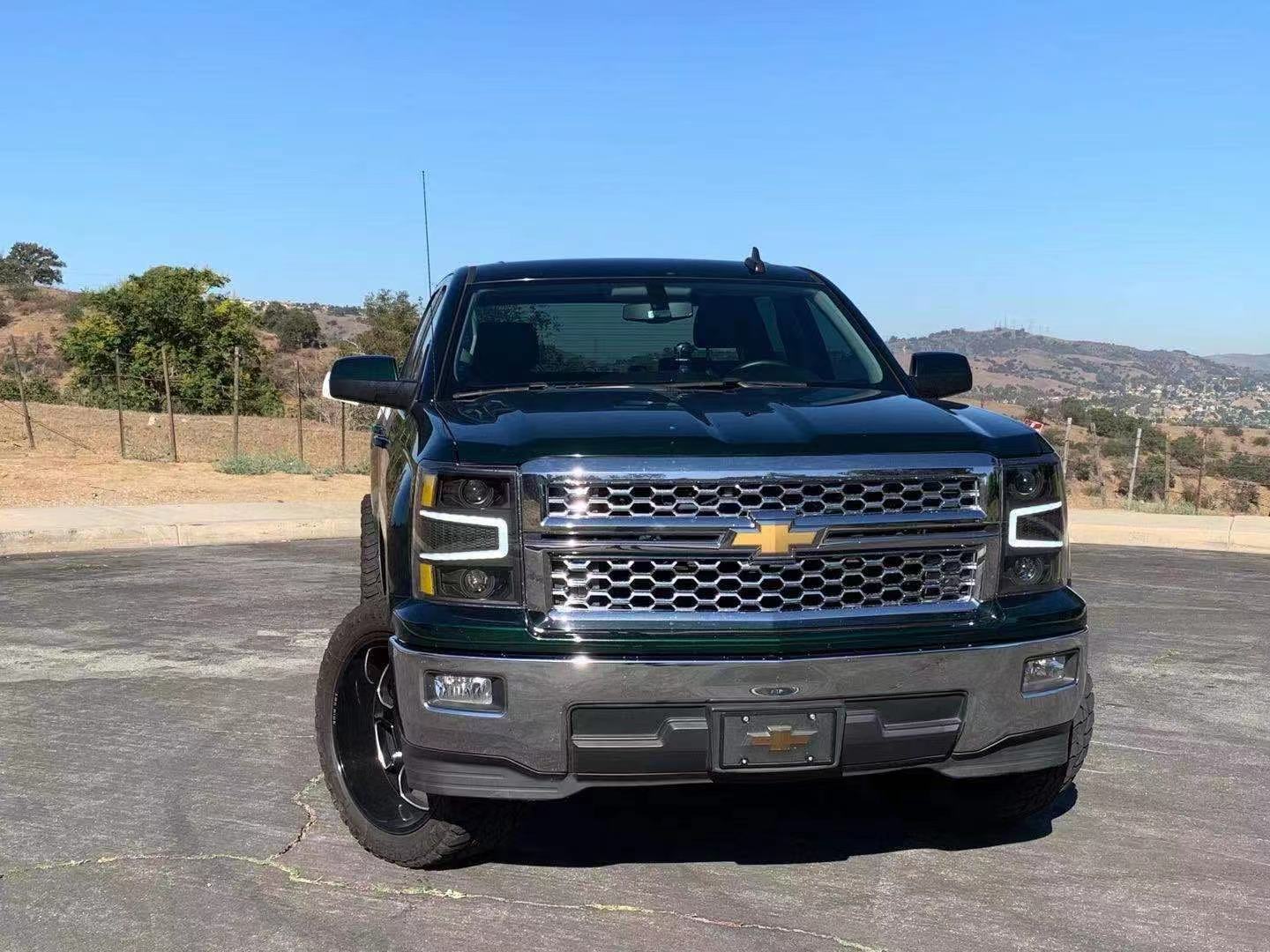 14-15 Chevrolet Silverado LUXX-Series LED Projector Headlights Black | AlphaRex