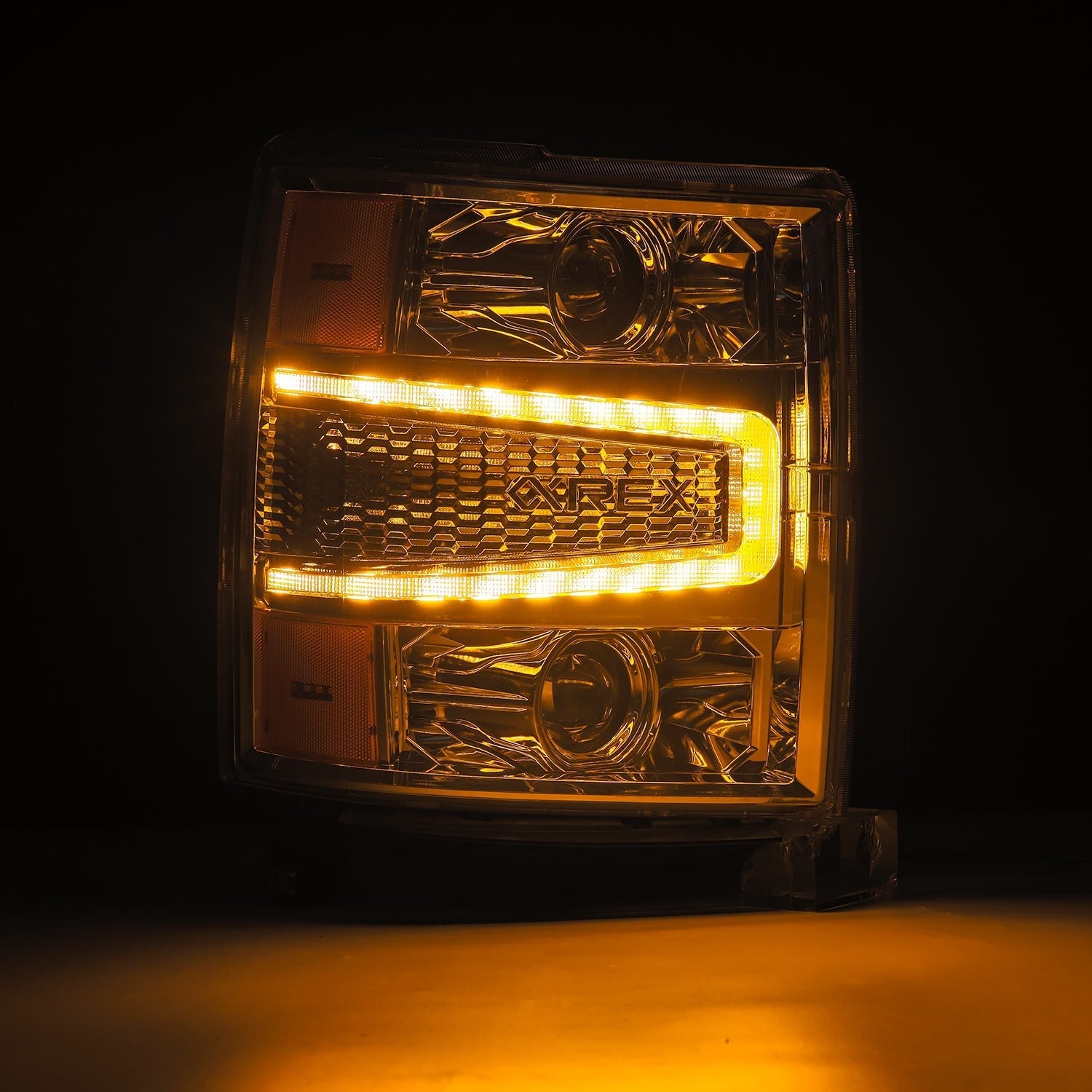 14-15 Chevrolet Silverado LUXX-Series LED Projector Headlights Chrome | AlphaRex