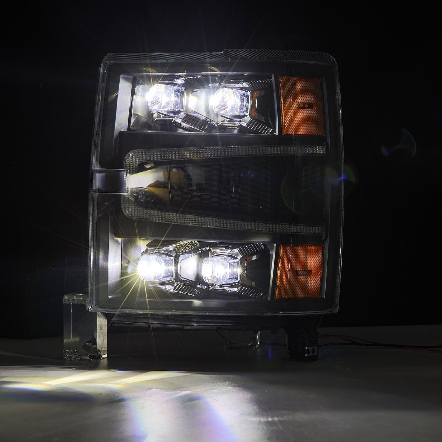 14-15 Chevrolet Silverado NOVA-Series LED Projector Headlights Black | AlphaRex