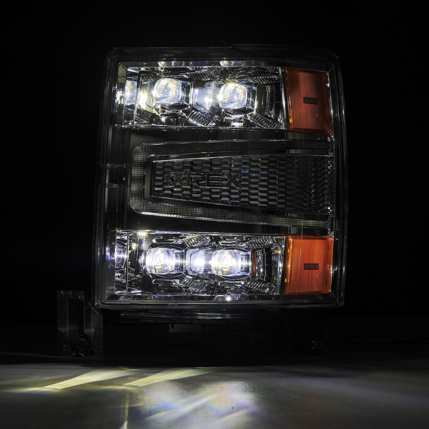14-15 Chevrolet Silverado NOVA-Series LED Projector Headlights Chrome | AlphaRex
