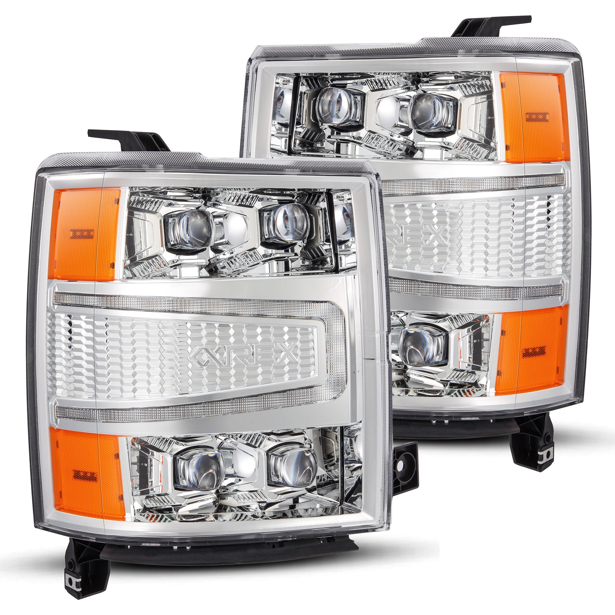 14-15 Chevrolet Silverado NOVA-Series LED Projector Headlights Chrome | AlphaRex