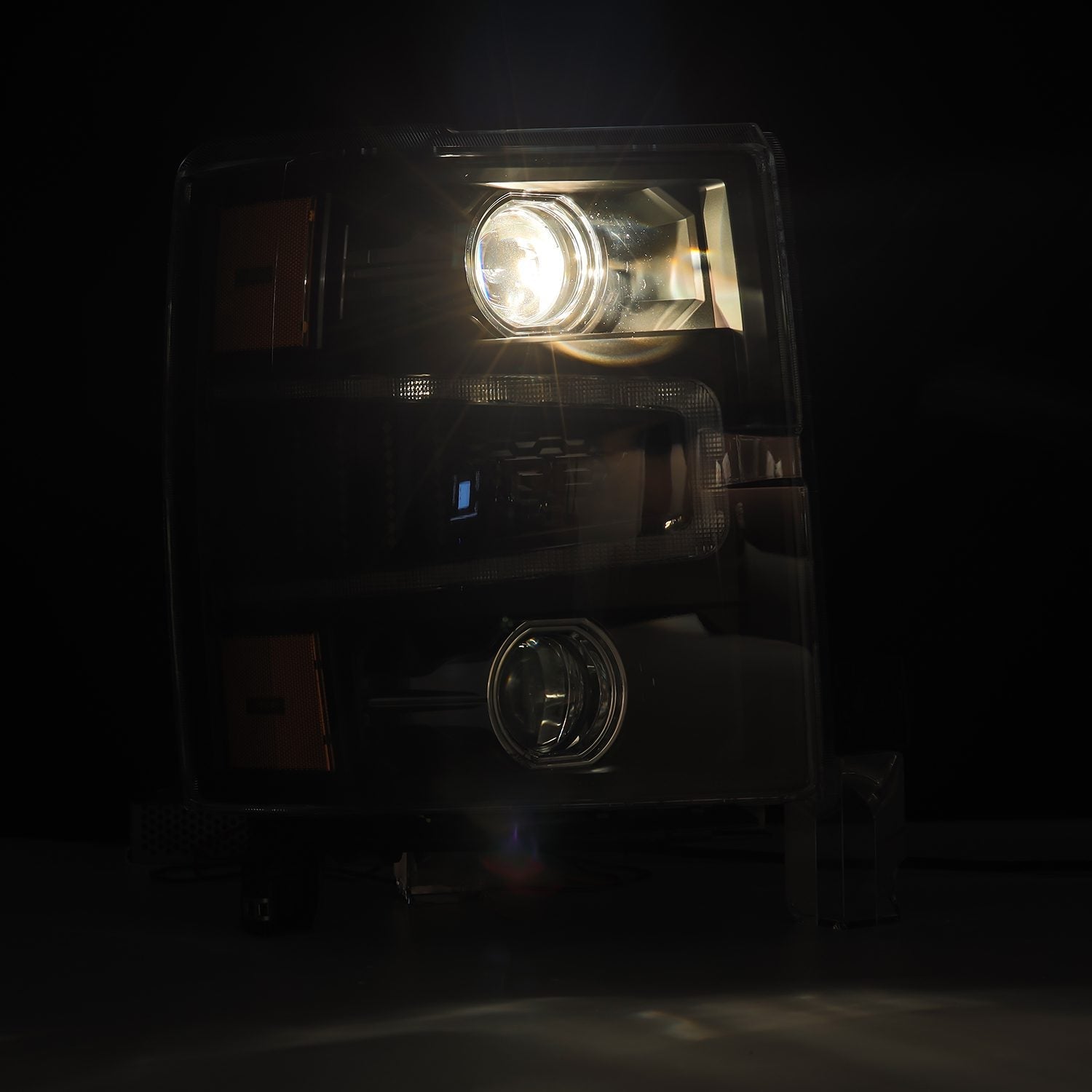 14-15 Chevrolet Silverado PRO-Series Halogen Projector Headlights Black | AlphaRex