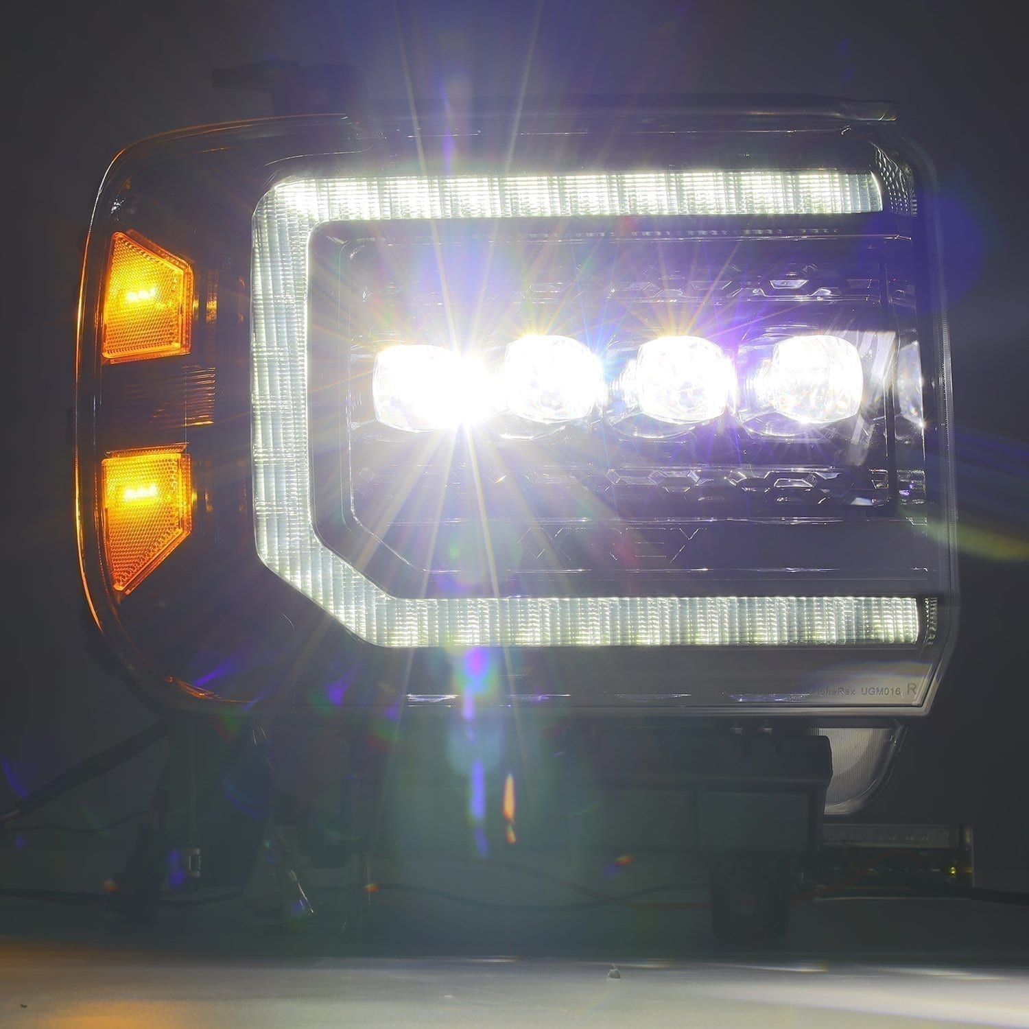 14-18 GMC Sierra NOVA-Series LED Projector Headlights Alpha-Black | AlphaRex