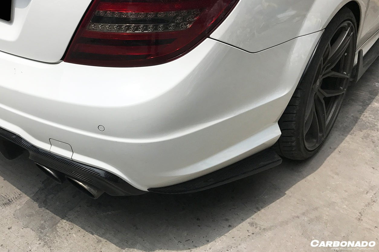 2012 - 2014 Mercedes Benz W204 C63 AMG RZS Style Carbon Fiber Rear Bumper Caps