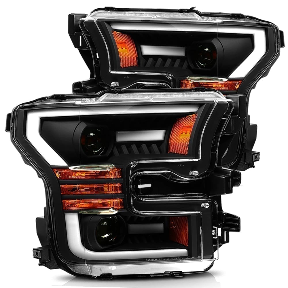 15-17 Ford F150 / 17-20 Ford F150 Raptor LUXX-Series LED Projector Headlights Black | AlphaRex