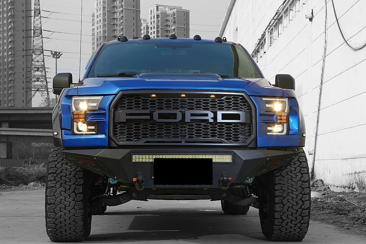 15-17 Ford F150 / 17-20 Ford F150 Raptor LUXX-Series LED Projector Headlights Black | AlphaRex