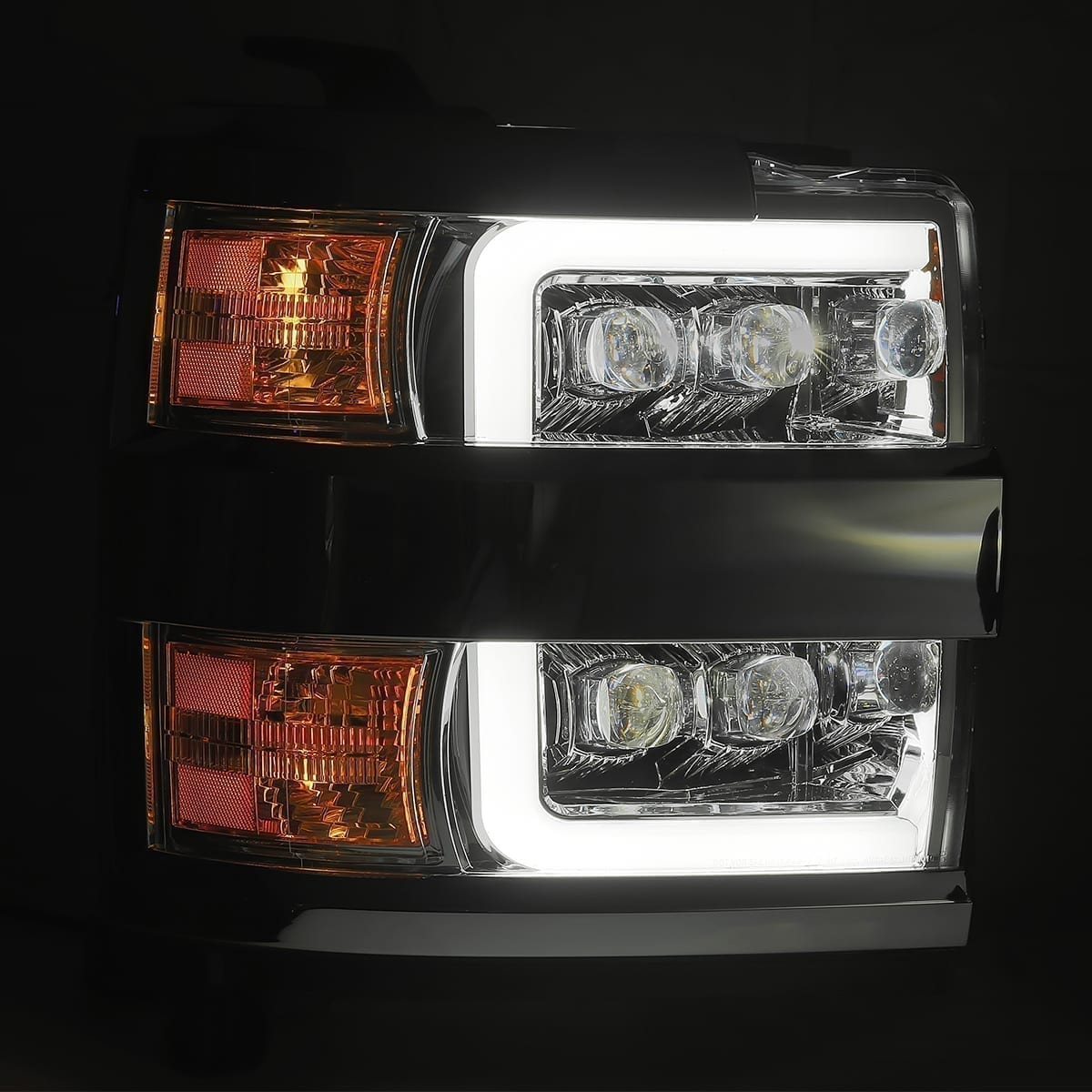 15-19 Chevrolet Silverado 2500HD/3500HD MK II NOVA-Series LED Projector Headlights Black | AlphaRex
