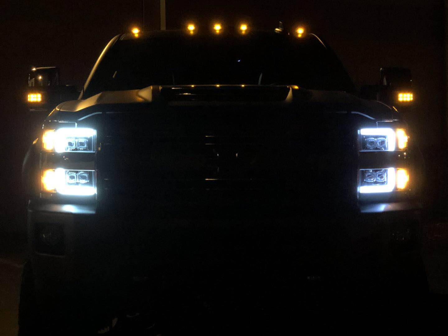 15-19 Chevrolet Silverado 2500HD/3500HD MKII NOVA-Series LED Projector Headlights Jet Black | AlphaRex