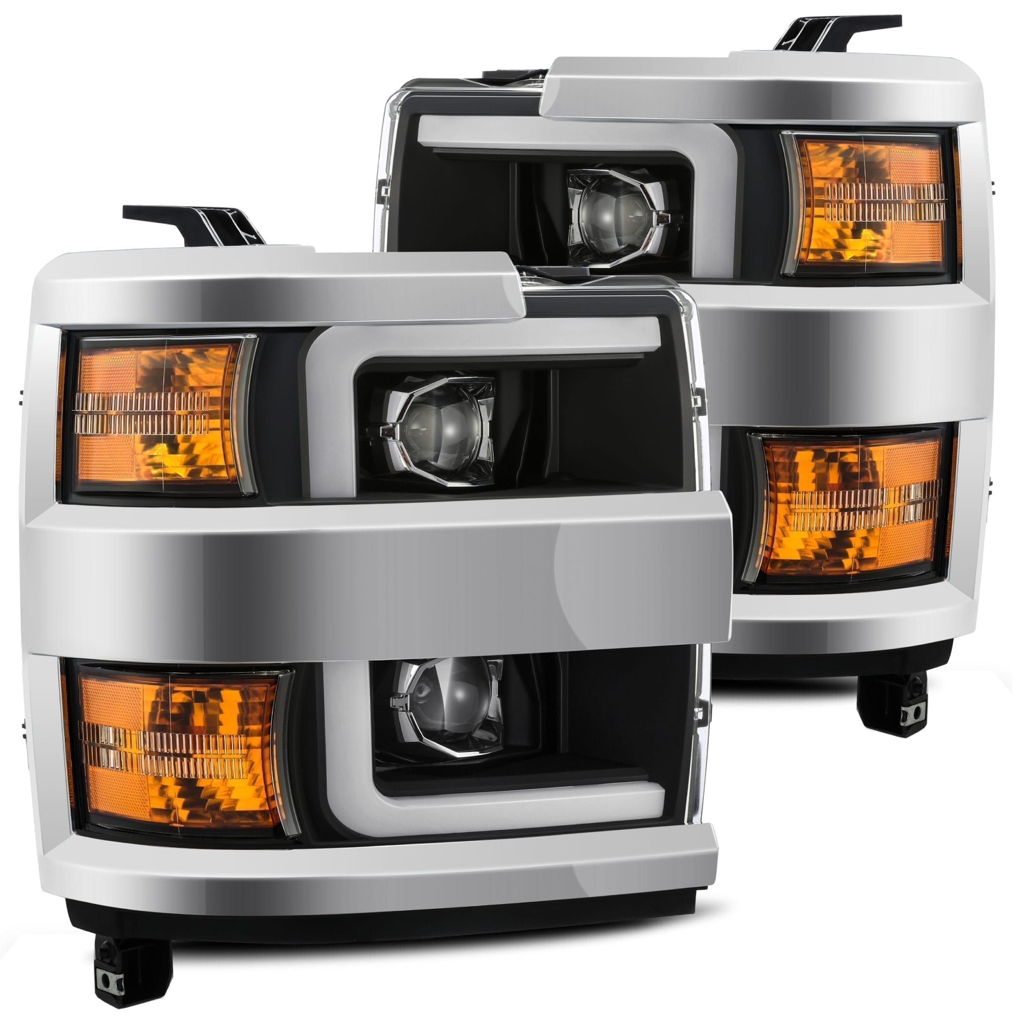 15-19 Chevrolet Silverado 2500HD/3500HD PRO-Series Halogen Projector Headlights Black | AlphaRex