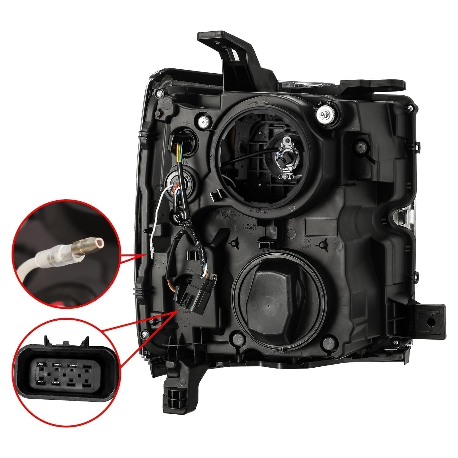 15-19 Chevrolet Silverado 2500HD/3500HD LUXX-Series LED Projector Headlights Chrome | AlphaRex