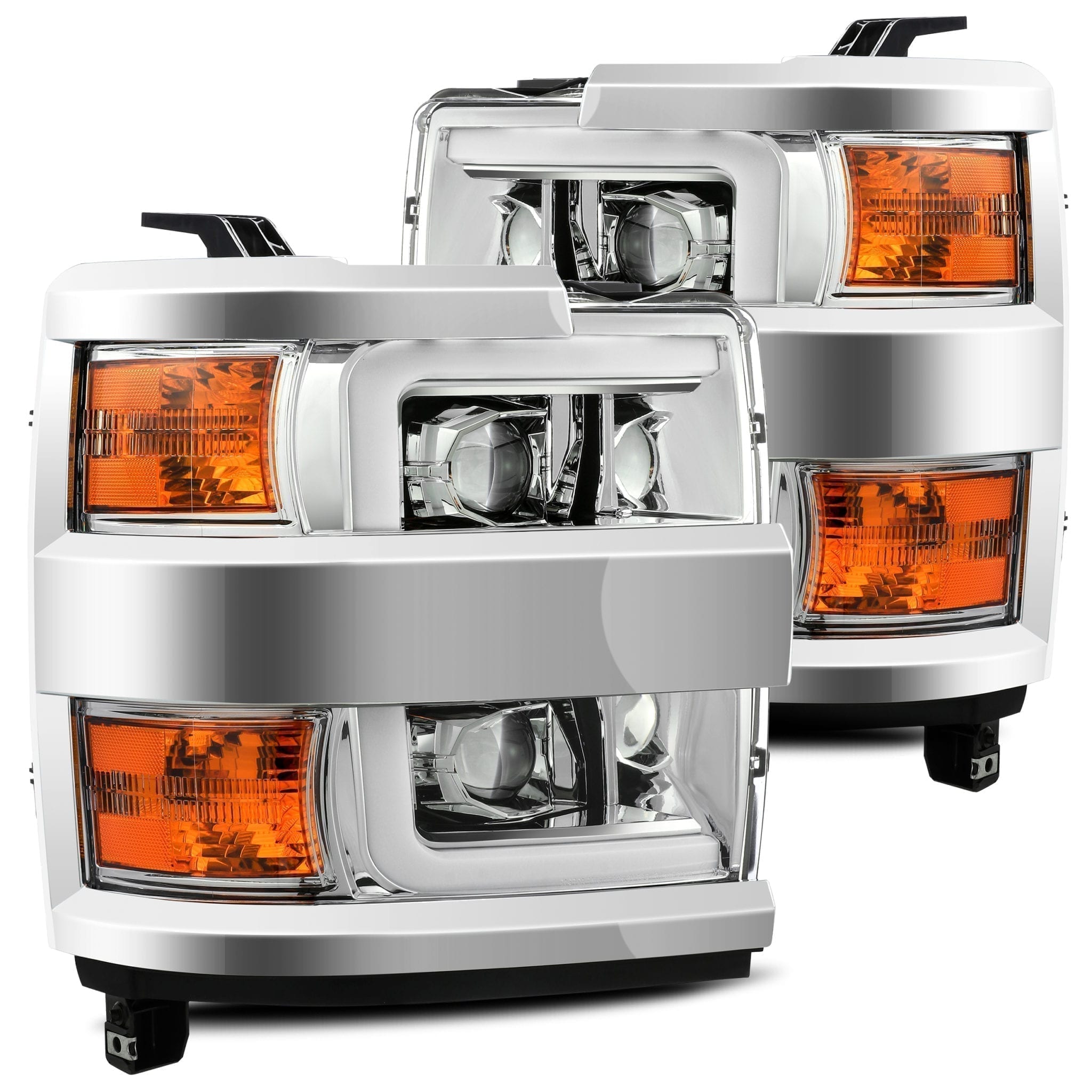 15-19 Chevrolet Silverado 2500HD/3500HD LUXX-Series LED Projector Headlights Chrome | AlphaRex