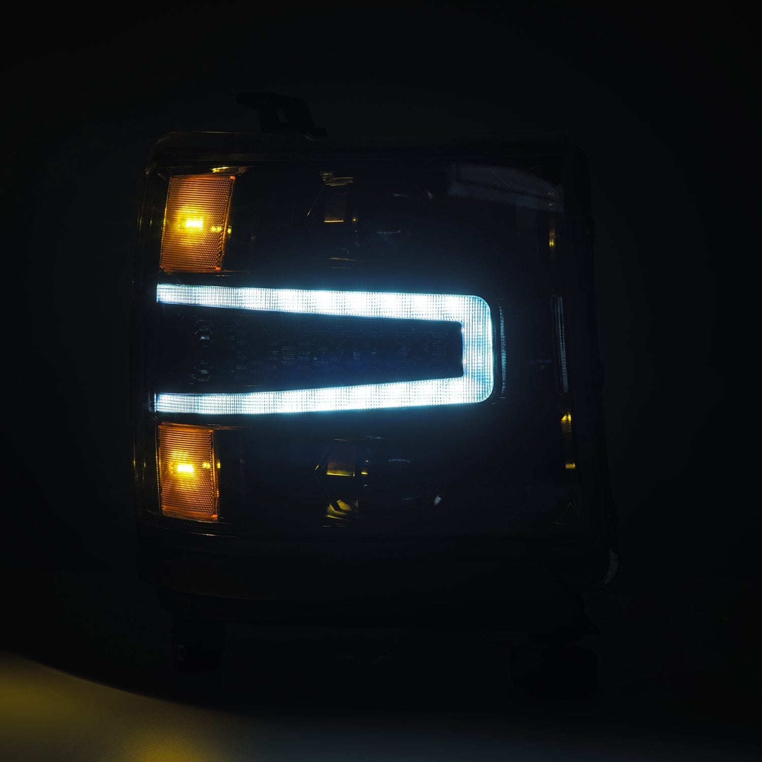 16-18 Chevrolet Silverado 1500 LUXX-Series LED Projector Headlights Alpha-Black | AlphaRex
