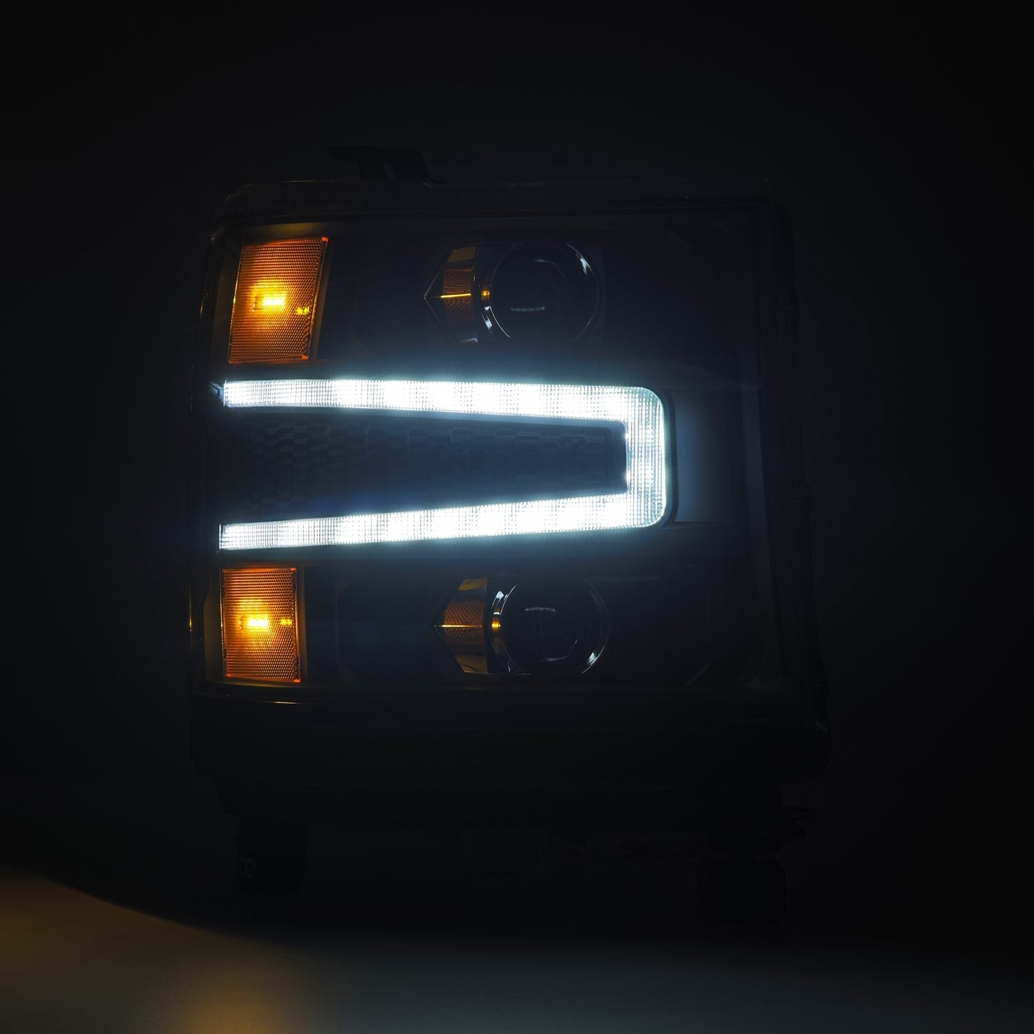 16-18 Chevrolet Silverado 1500 LUXX-Series LED Projector Headlights Black | AlphaRex