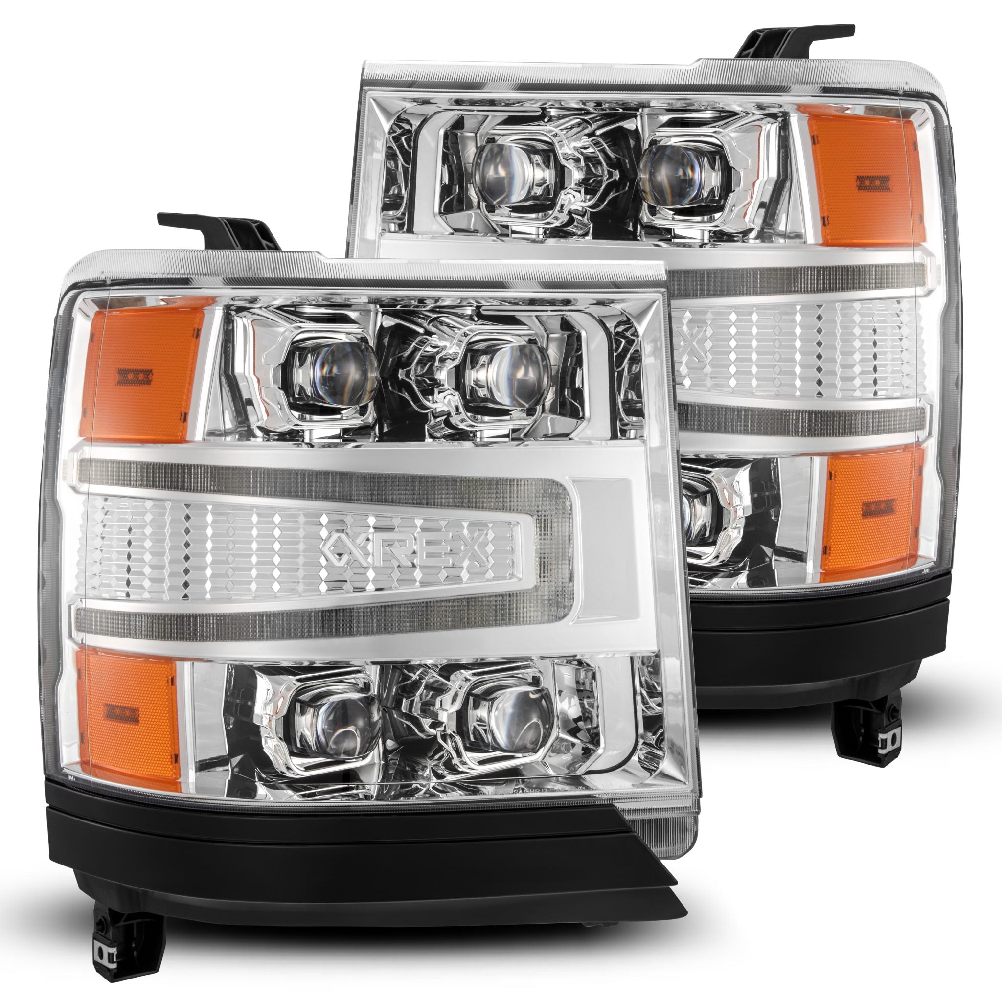 16-18 Chevrolet Silverado 1500 NOVA-Series LED Projector Headlights Chrome | AlphaRex