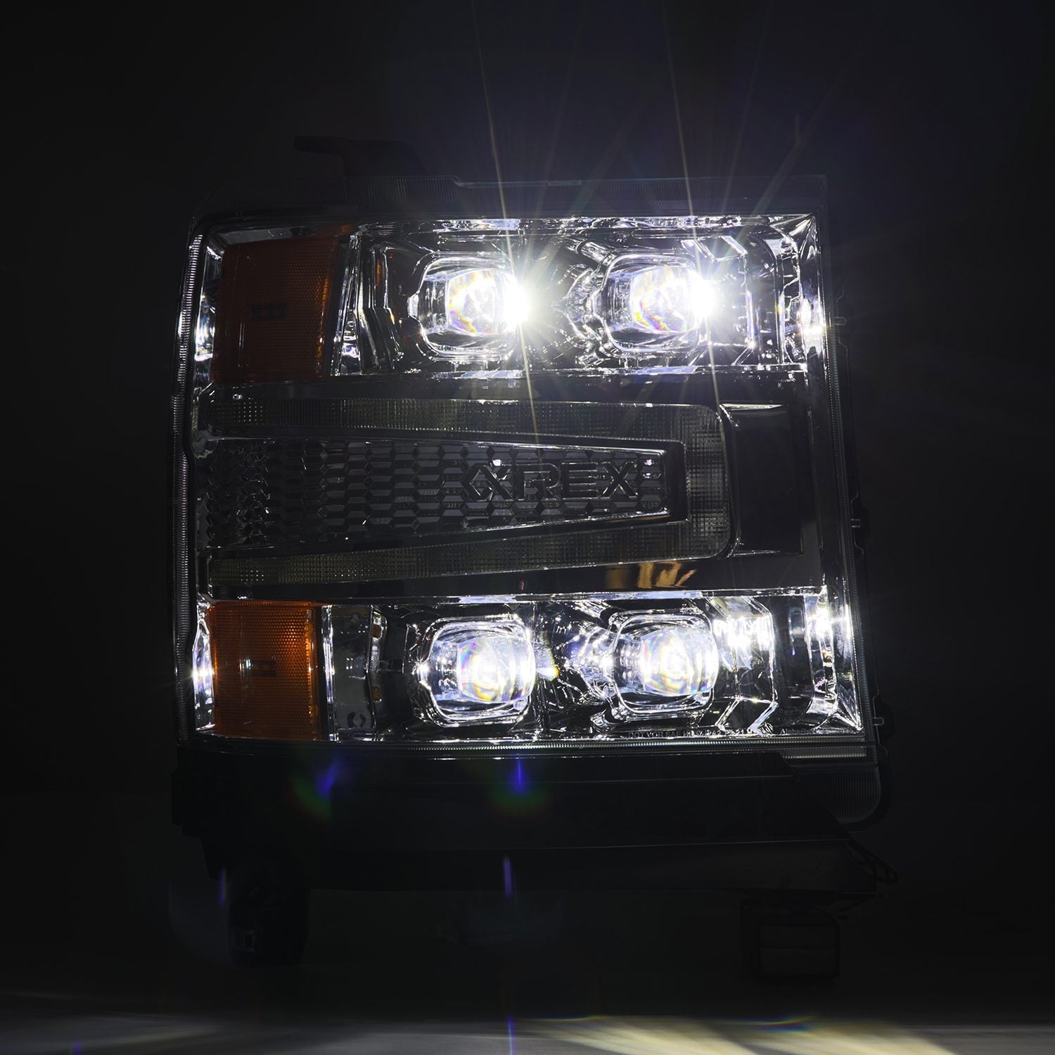 16-18 Chevrolet Silverado 1500 NOVA-Series LED Projector Headlights Chrome | AlphaRex