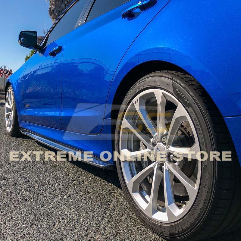 2016-19 Cadillac ATS-V Carbon Fiber Side Skirts Rocker Panels - Extreme Online Store