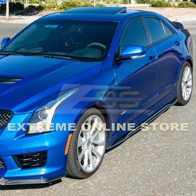 2016-19 Cadillac ATS-V Carbon Fiber Side Skirts Rocker Panels - Extreme Online Store