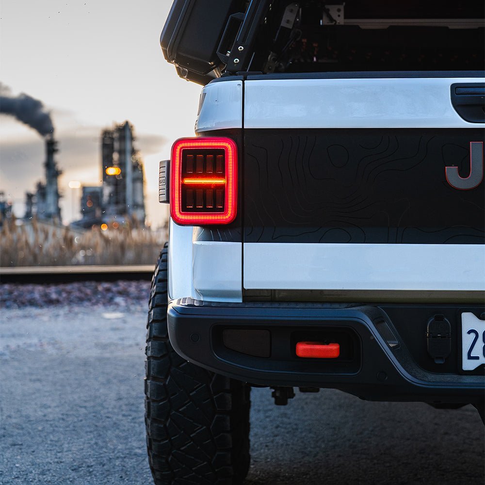 19-25 Jeep Gladiator JT NOVA-Series Prismatic LED Tail Lights Black-Red | AlphaRex