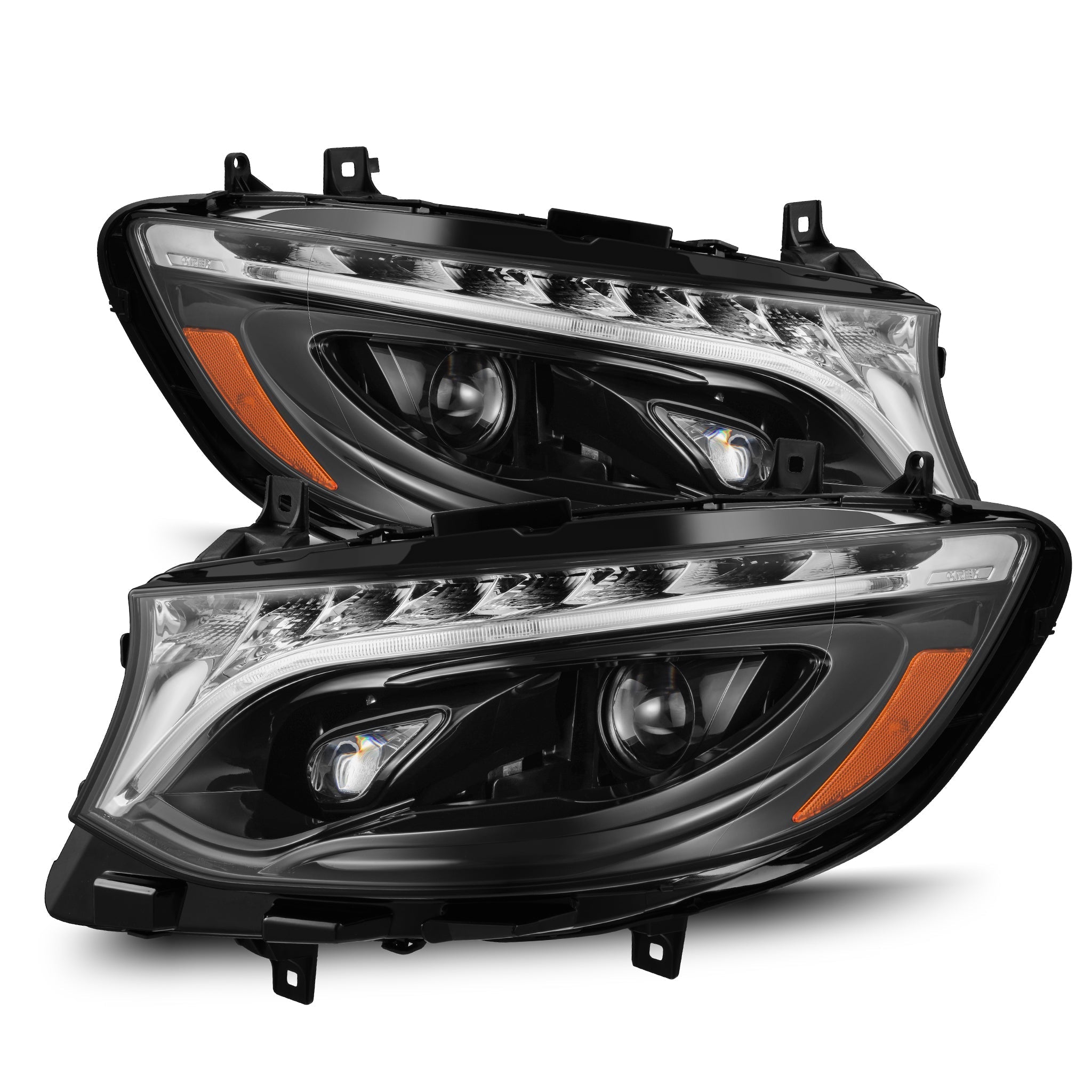 19-25 Mercedes-Benz Sprinter LUXX-Series LED Projector Headlights Alpha-Black | AlphaRex