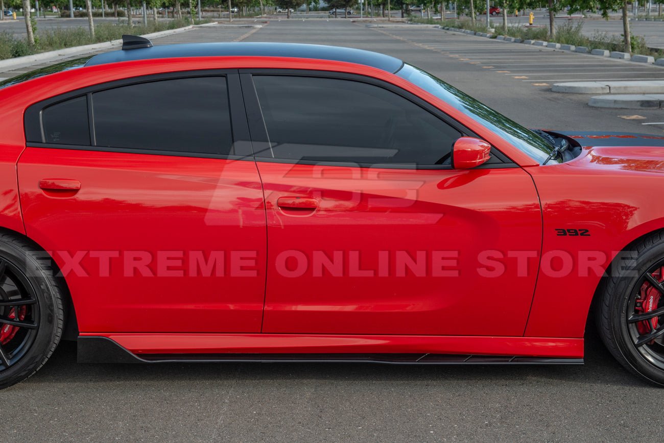Dodge Charger LD SRT Performance Style Gloss Black Front Splitter Side Skirts Kit 2015-Up