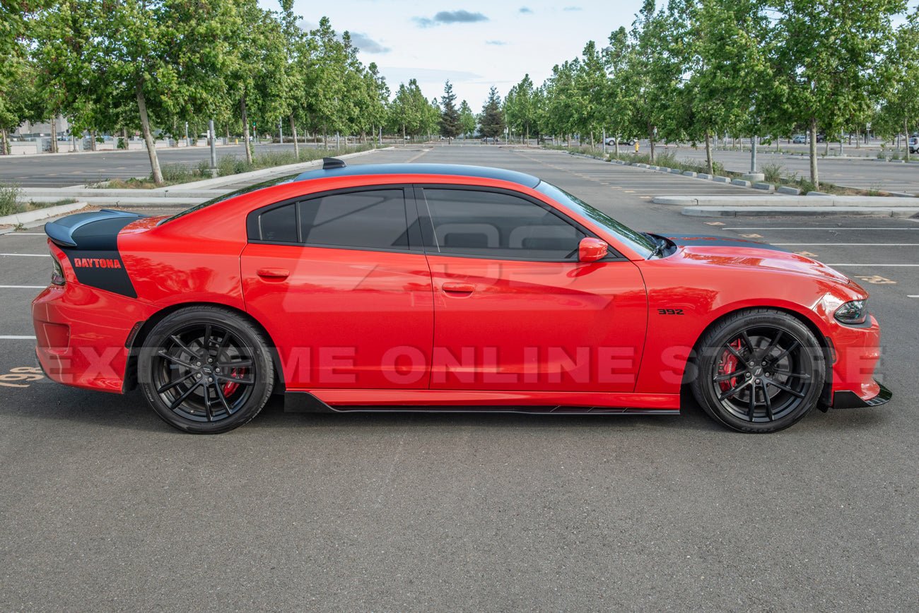Dodge Charger LD SRT Performance Style Gloss Black Front Splitter Side Skirts Kit 2015-Up