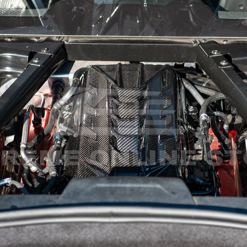 Chevrolet Corvette C8 LT2 Dry Carbon Fiber Rear Engine Cover 2020-Up