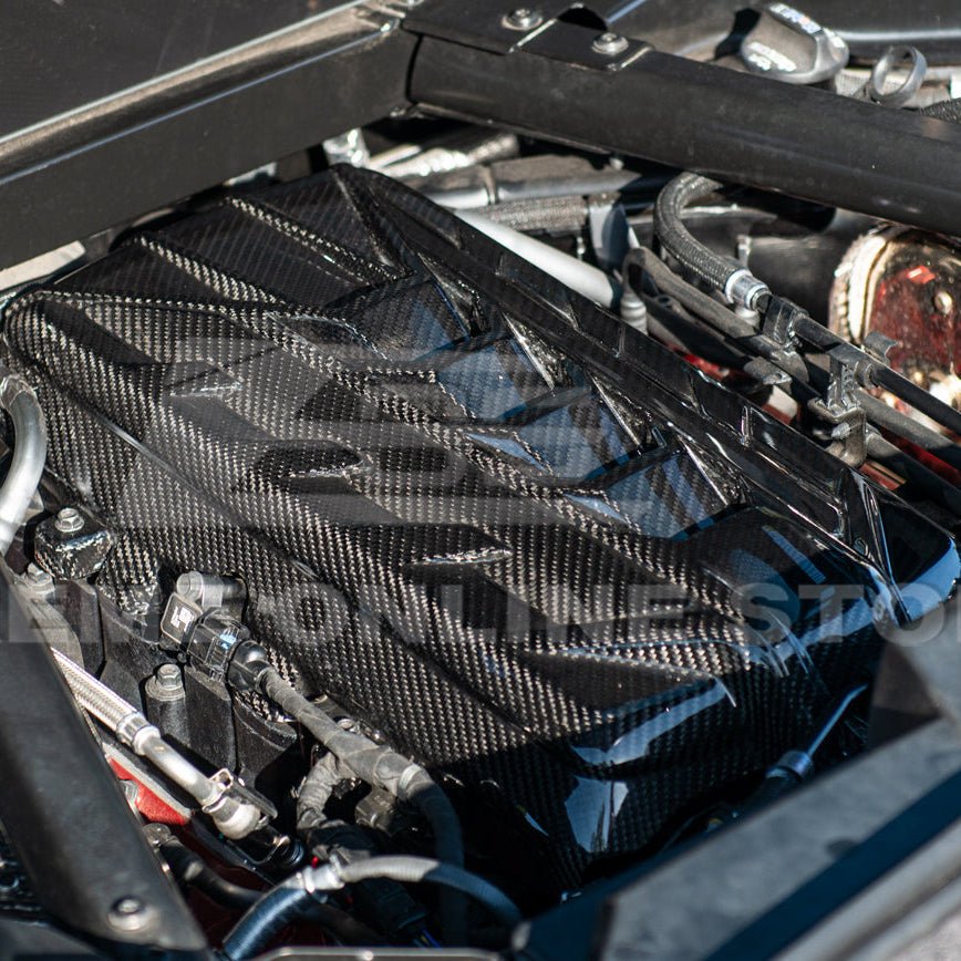 Chevrolet Corvette C8 LT2 Dry Carbon Fiber Rear Engine Cover 2020-Up
