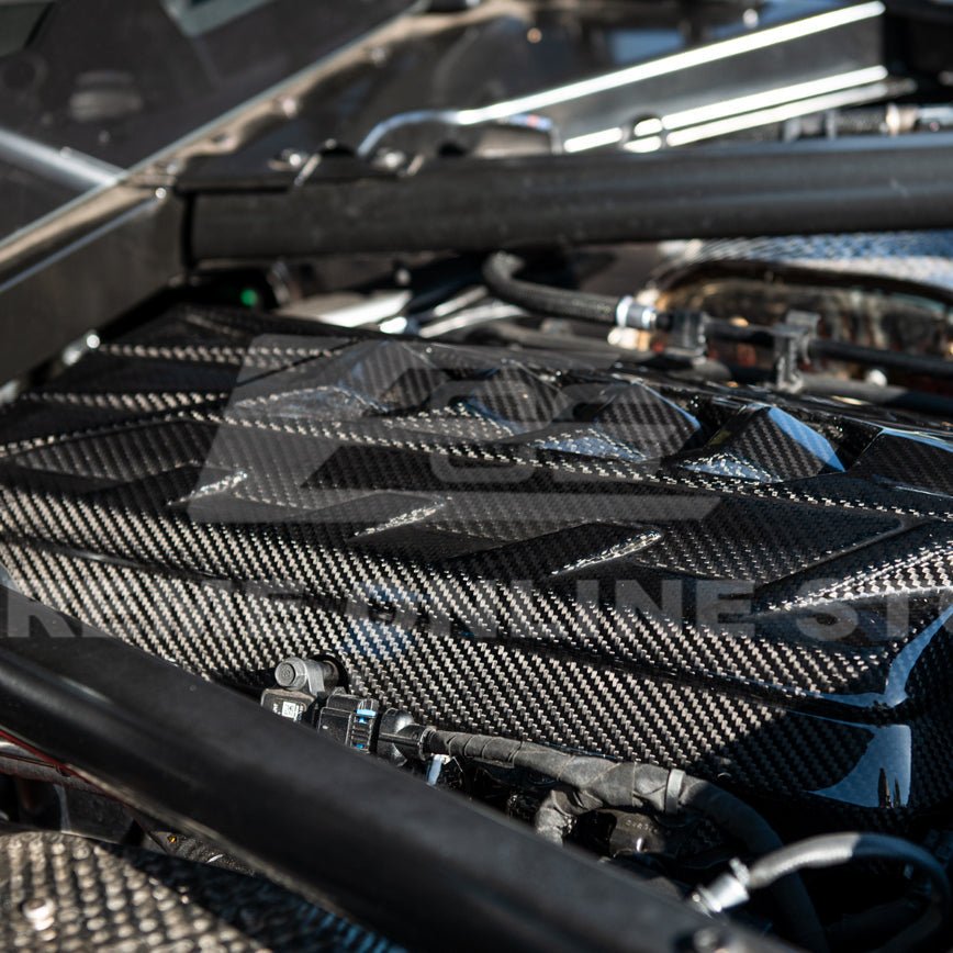 Chevrolet Corvette C8 LT2 Dry Carbon Fiber Rear Engine Cover 2020-Up