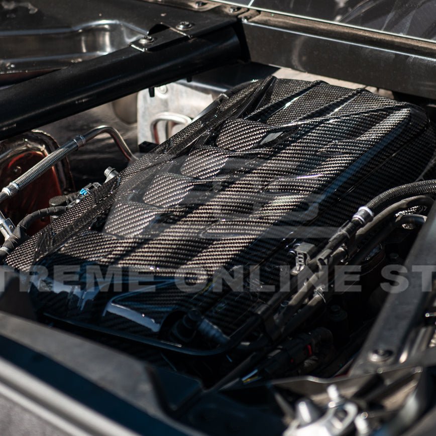 Chevrolet Corvette C8 LT2 Dry Carbon Fiber Rear Engine Cover 2020-Up
