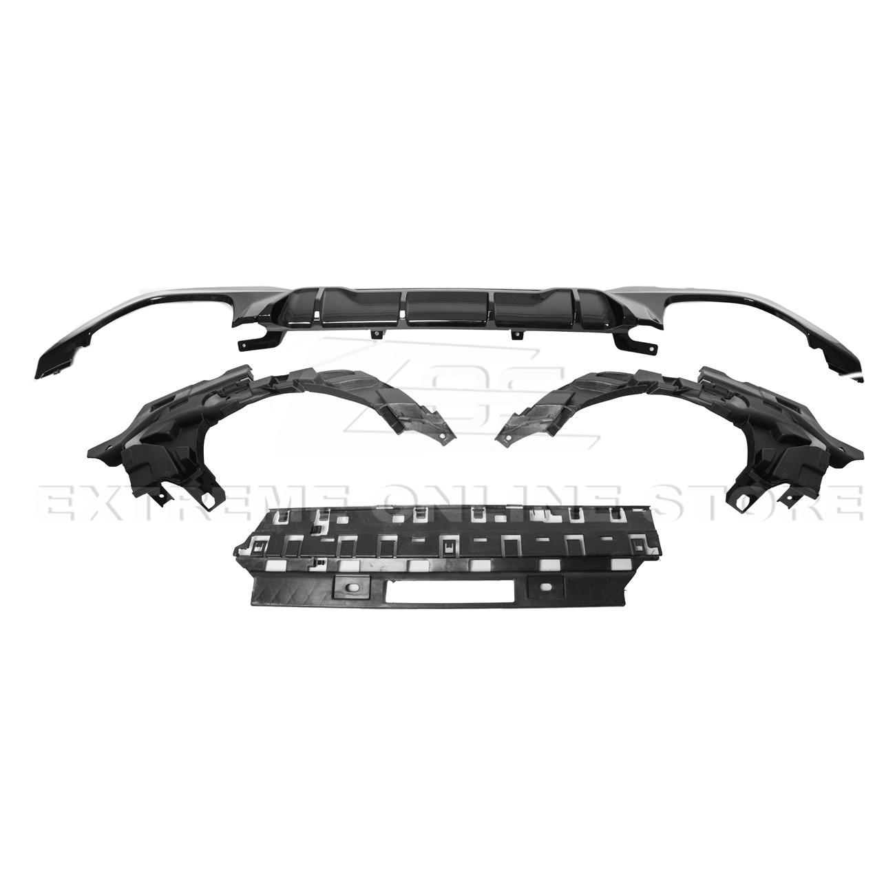 BMW G20 M340i M Performance Style Gloss Black Rear Bumper Lower Diffuser 2019-Up