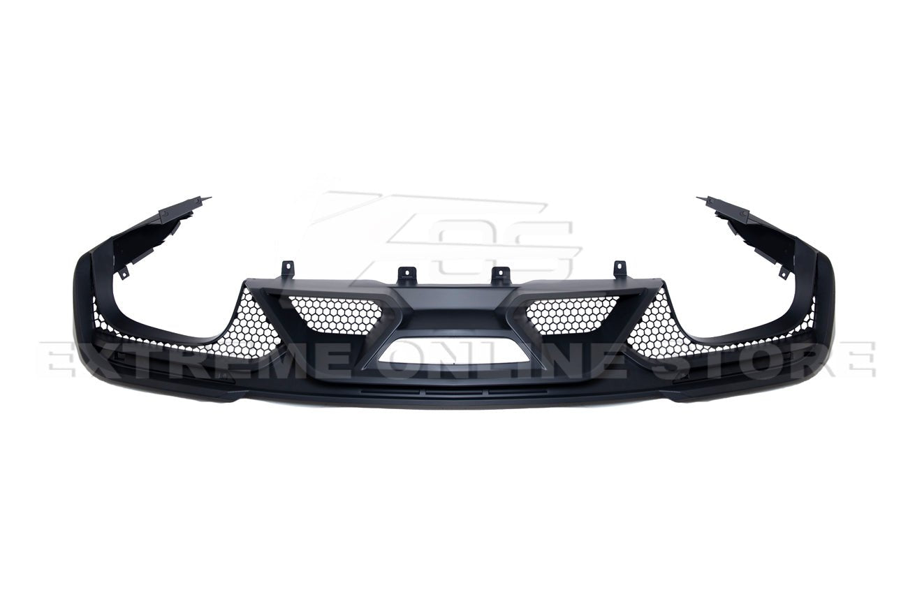 Ford Mustang S550 GT500 Style Rear Diffuser Quad Tips Primer Black 2018-2022